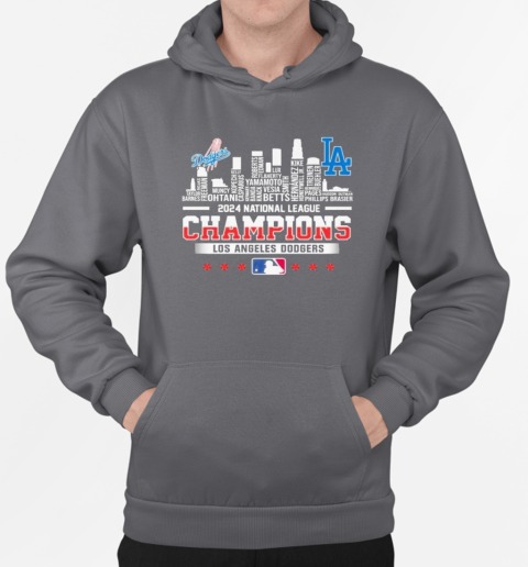 2024 National League Winner Los Angeles Dodgers Skyline Of LA City T-Shirt Unisex Hoodie