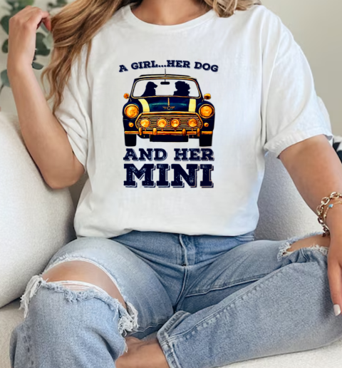 A Girl And Her Dog And Her Mini Car T-Shirt Classic Women's T-shirt