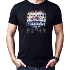 ALCS Champions 2024 New York Yankees Signatures Fireworks T-Shirt