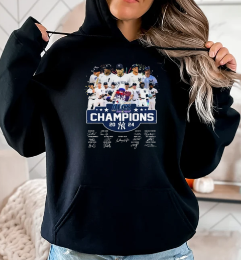 ALCS Champions 2024 New York Yankees Signatures Fireworks T-Shirt Unisex Hoodie