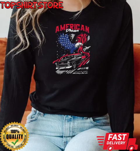 American Dream Street Racing Channel Eagle T-Shirt Long Sleeved T-shirt 