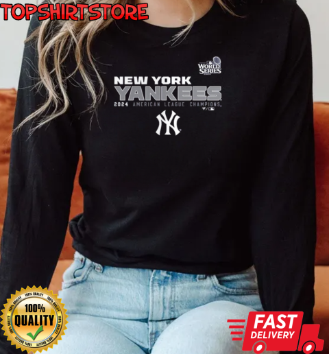 American League Champions MLB New York Yankees 2024 World Series 2024 MLB T-Shirt Long Sleeved T-shirt 