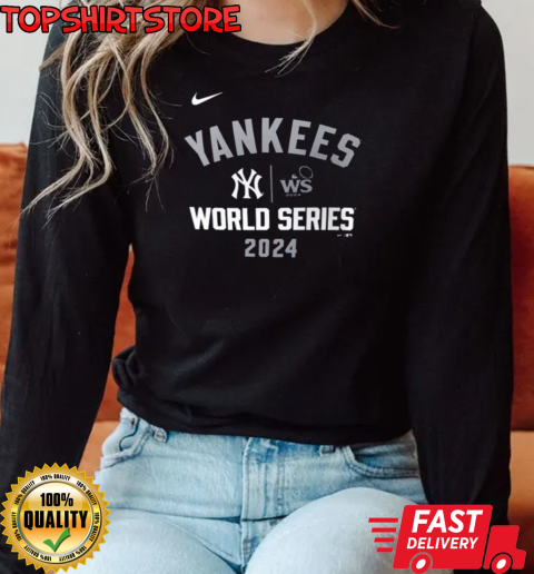 American League Champions MLB New York Yankees 2024 World Series Arched Lockup T-Shirt Long Sleeved T-shirt 