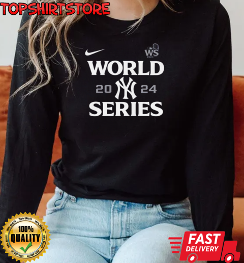 American League Champions MLB New York Yankees 2024 World Series Authentic Collection T-Shirt Long Sleeved T-shirt 