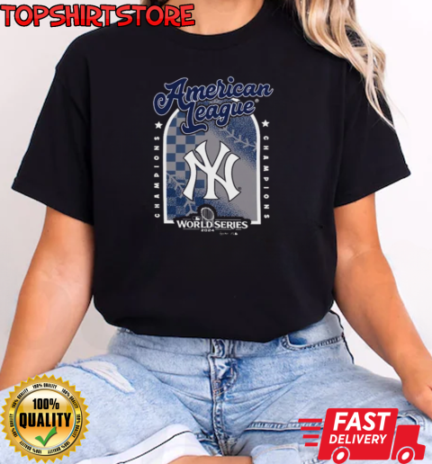 American League Champions MLB New York Yankees Black 2024 Tri Blend T-Shirt Classic Women's T-shirt