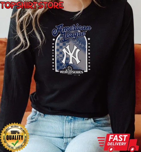 American League Champions MLB New York Yankees Black 2024 Tri Blend T-Shirt Long Sleeved T-shirt 