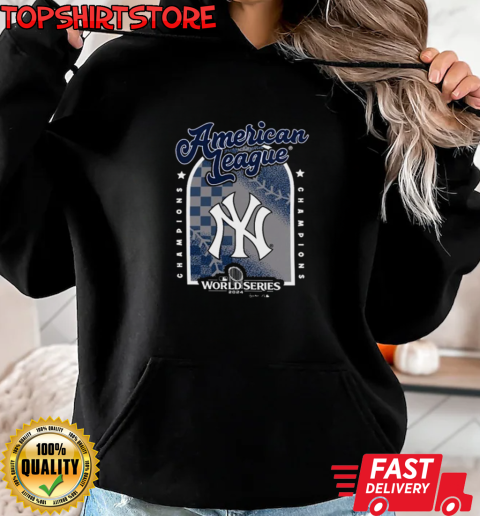 American League Champions MLB New York Yankees Black 2024 Tri Blend T-Shirt Unisex Hoodie