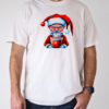 Black and white drawing of Santa Claus holding an iced coffee cup T-Shirt Classic Men's T-shirt