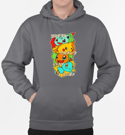 Bulbasaur Pikachu Charmander and Squirtle starters T-Shirt Unisex Hoodie