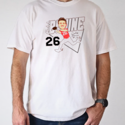 Caleb Bonine 26 Caricature Louisiana Ragin' Cajuns football Signature T-Shirt