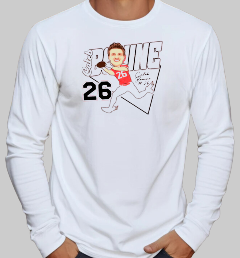 Caleb Bonine 26 Caricature Louisiana Ragin' Cajuns football Signature T-Shirt Long Sleeved T-shirt 