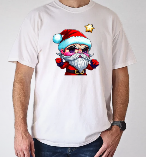 Cartoon Character Dressed as Santa Claus with Red Beard and Eyes T-Shirt