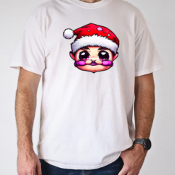 Cartoon Character in Santa Claus Hat with a Big Smile T-Shirt