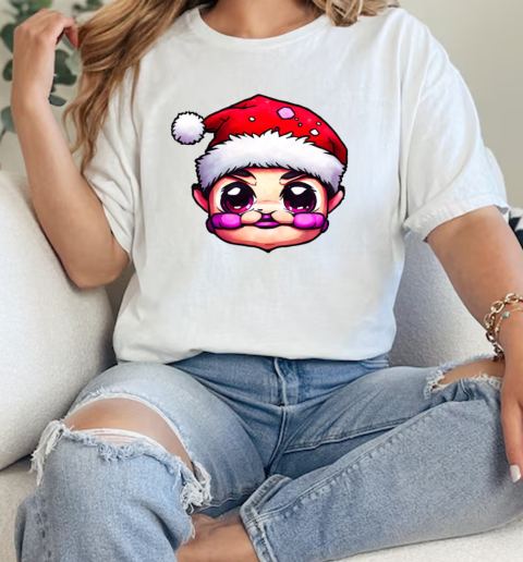 Cartoon Character in Santa Claus Hat with a Big Smile T-Shirt Classic Women's T-shirt