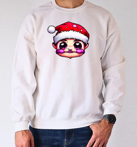 Cartoon Character in Santa Claus Hat with a Big Smile T-Shirt Unisex Sweatshirt