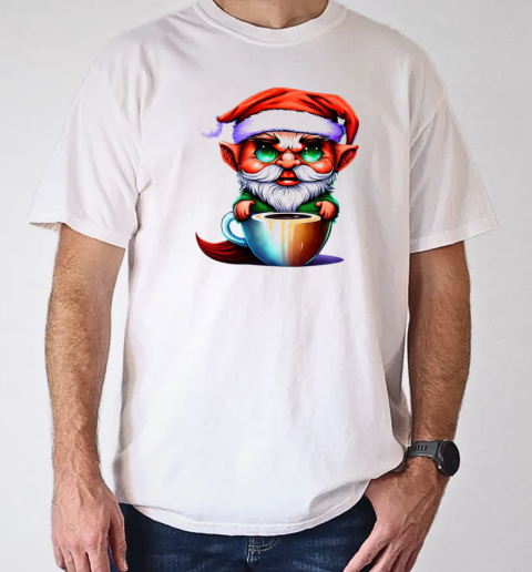 Cartoon Elf in Coffee Cup T-Shirt