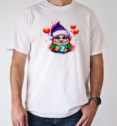 Cartoon Gnome with Colorful Balloons Illustration T-Shirt