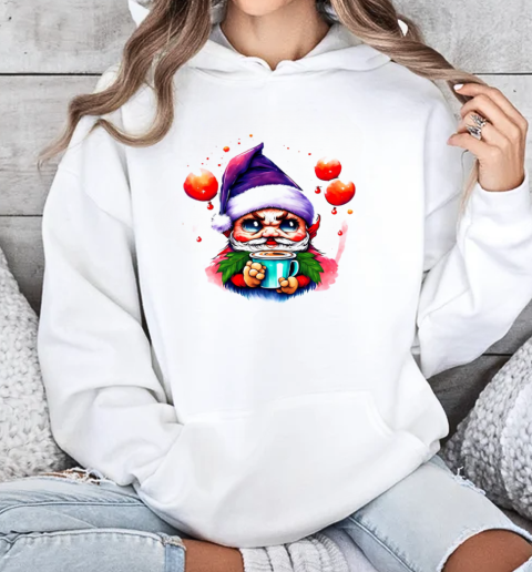 Cartoon Gnome with Colorful Balloons Illustration T-Shirt Unisex Hoodie