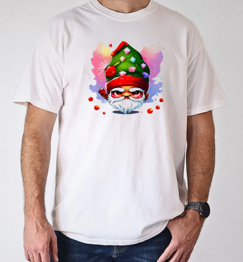 Cartoon Gnome with Elf Hat and Candy Decorations T-Shirt