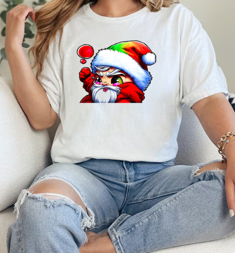 Cartoon Santa Claus Blowing Bubbles T-Shirt Classic Women's T-shirt