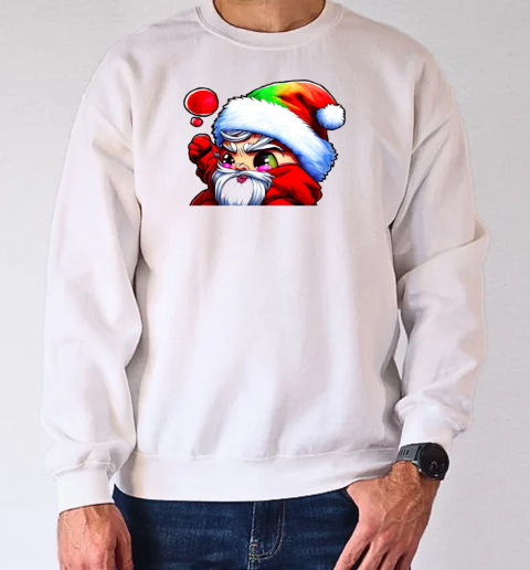 Cartoon Santa Claus Blowing Bubbles T-Shirt Unisex Sweatshirt