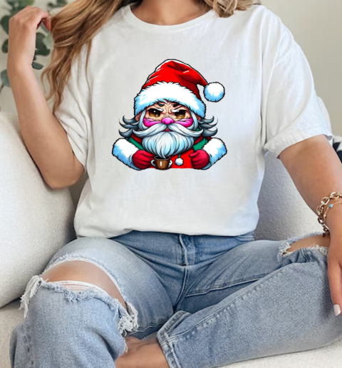 Cartoon Santa Claus holding a coffee cup T-Shirt Classic Women's T-shirt