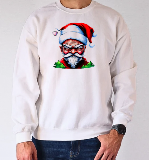 Cartoon Santa Claus with Coffee Cup T-Shirt Unisex Sweatshirt