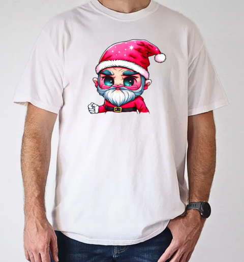 Cartoon Santa Claus with red hat and white beard T-Shirt