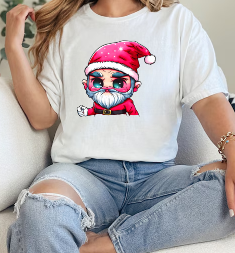 Cartoon Santa Claus with red hat and white beard T-Shirt Classic Women's T-shirt