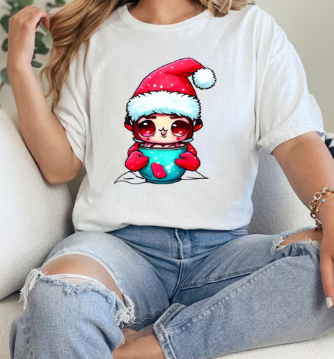 Cartoon character with santa hats and ornamented cup T-Shirt Classic Women's T-shirt