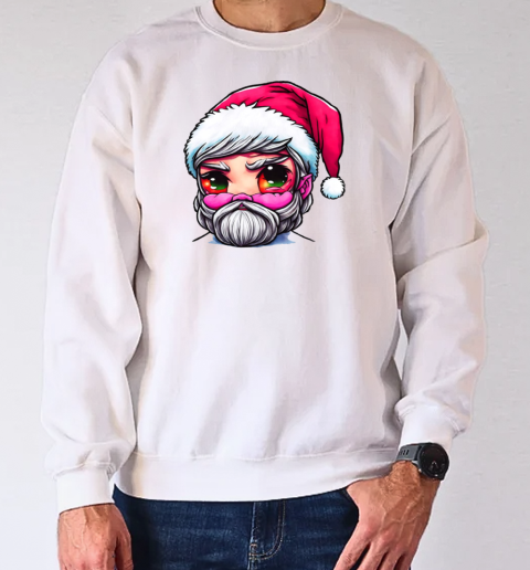 Christmas Cartoon Character with Beard and Red Eyes T-Shirt Unisex Sweatshirt