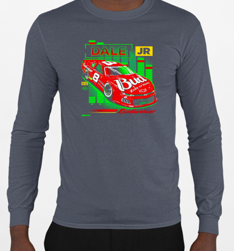 Dale Earnhardt Jr. JR Motorsports Official Team Apparel Budweiser Car T-Shirt Long Sleeved T-shirt 