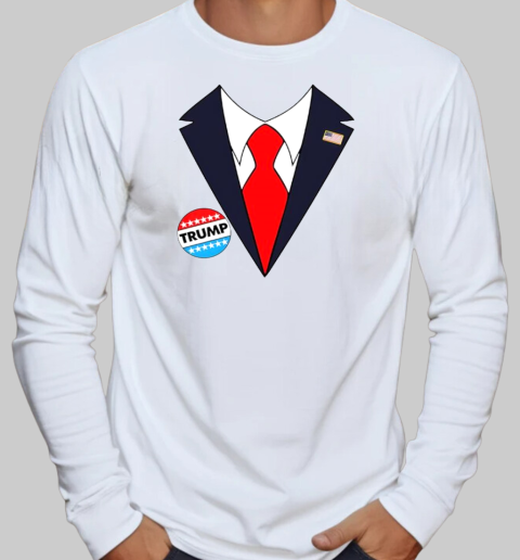 Donald Trump Halloween US Flag T-Shirt Long Sleeved T-shirt 