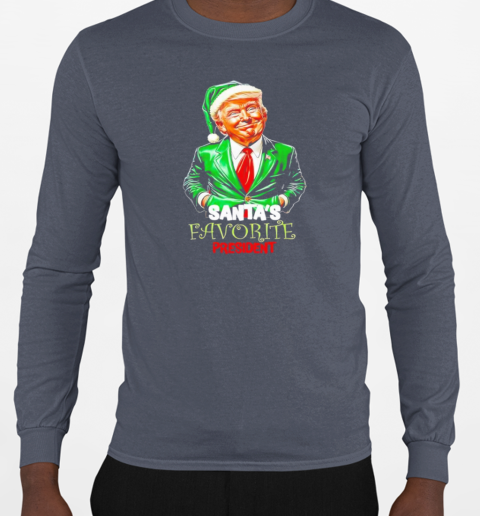 Donald Trump Santa Mugshot Tacky T-Shirt Long Sleeved T-shirt 