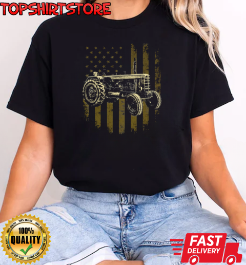 Farmer America Flag Tractor T-Shirt Classic Women's T-shirt