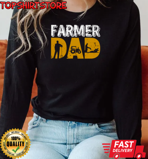 Farmer Dad Tractor T-Shirt Long Sleeved T-shirt 