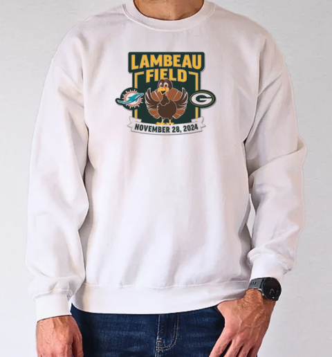 Green Bay Packers vs Miami Dolphins Lambeau Field November 28 2024 Matchup T-Shirt Unisex Sweatshirt