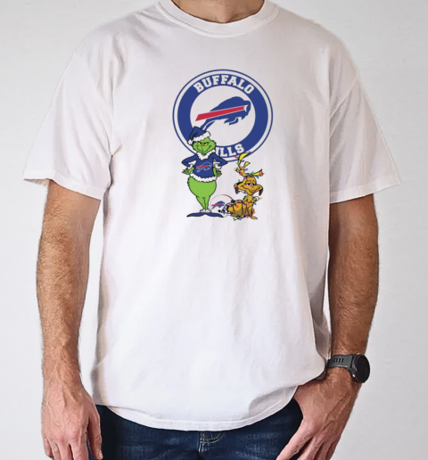 Grinch And Max Buffalo Bills Merry Christmas 2024 T-Shirt