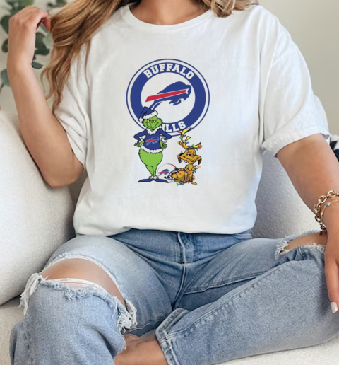 Grinch And Max Buffalo Bills Merry Christmas 2024 T-Shirt Classic Women's T-shirt