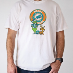 Grinch And Max Miami Dolphins Merry Christmas 2024 T-Shirt