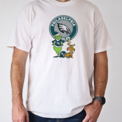 Grinch And Max Philadelphia Eagles Merry Christmas 2024 T-Shirt