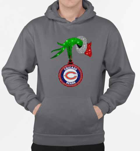 Grinch Hand Holding Chicago Bears Christmas T-Shirt Unisex Hoodie