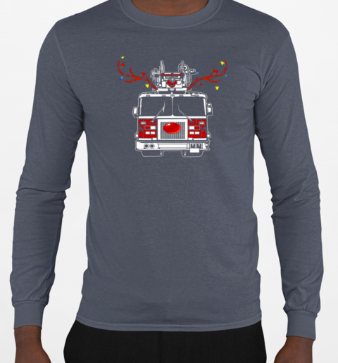 Here I Come Christmas Firefighter T-Shirt Long Sleeved T-shirt 