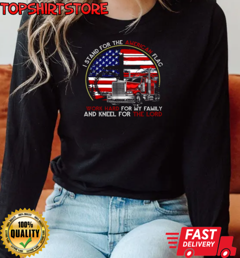 I Stand For The American Flag T-Shirt Long Sleeved T-shirt 