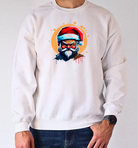 Illustration of Santa Claus with Red Hat and White Beard T-Shirt Unisex Sweatshirt