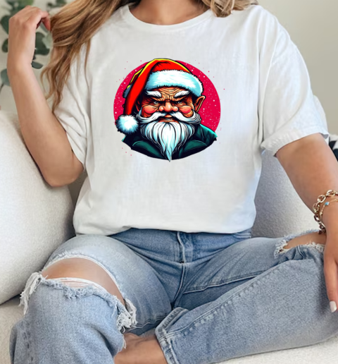 Illustration of Santa Claus with a red Santa hat and beard T-Shirt Classic Women's T-shirt