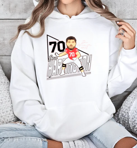 Jax Harrington 70 Louisiana Ragin' Cajuns football Caricature Signature T-Shirt Unisex Hoodie