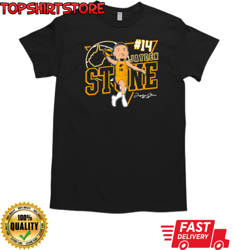 Jayden Stone 14 West Virginia Mountaineers basketball Caricature Signature T-Shirt