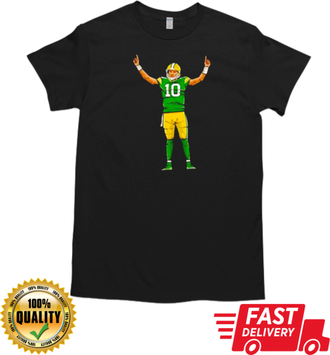 Jordan Love Celebration Cartoon Football Design T-Shirt