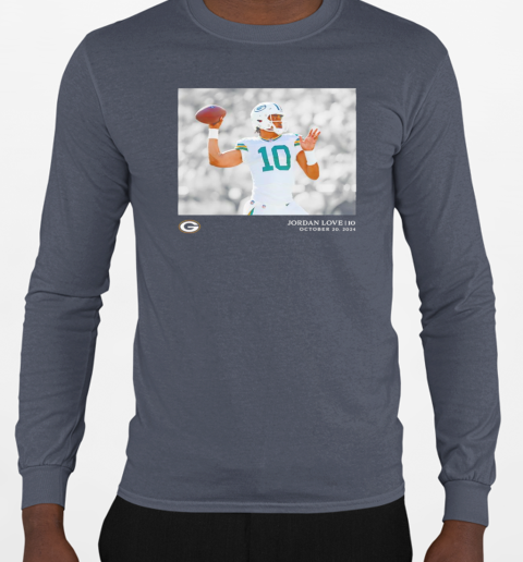 Jordan Love Green Bay Packers NFL football flash features week 7 T-Shirt Long Sleeved T-shirt 